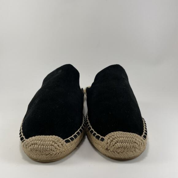 Tory Burch Max Suede Espadrille Mules Womens Size 10 Black Suede Slip On - Picture 2 of 10